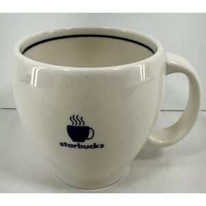 Starbucks Abbey Mug Cup, 2003 Barista Series with Blue Steaming Cup Logo, White